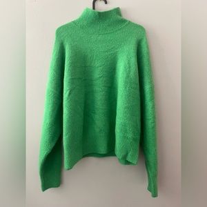 Zara green knit cowl neck sweater